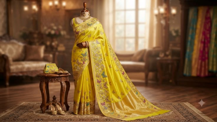 Bespoke Yellow Saree